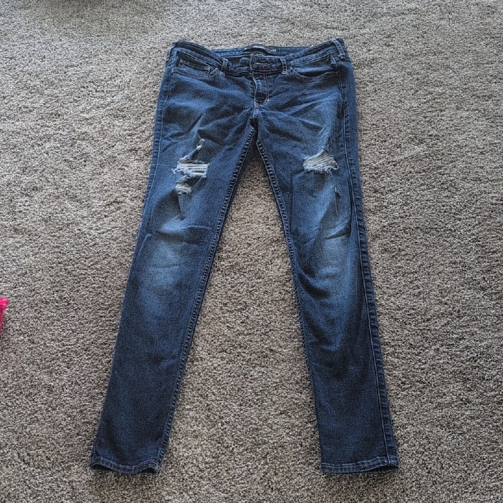 Hollister Blue Skinny Distressed Jeans